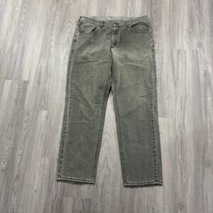 Vintage Riveted Lee Jeans Men's 38x32 Green Faded Western 90s Distressed Rodeo